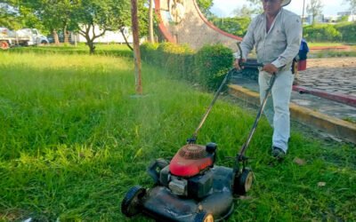 ste lunes, se están llevando a cabo labores de corte de pasto y maleza en diversos puntos de la ciudad