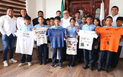 Presentan alumnos de la escuela primaria Emiliano Zapata el proyecto “Un lugar que me representa”, en el marco de la nueva escuela mexicana.