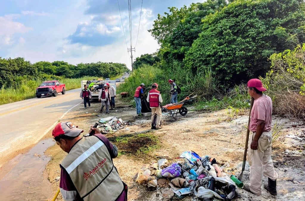 Servicios Públicos Municipales lleva a cabo una jornada de limpieza en la entrada de la carretera a Cuatro Carriles